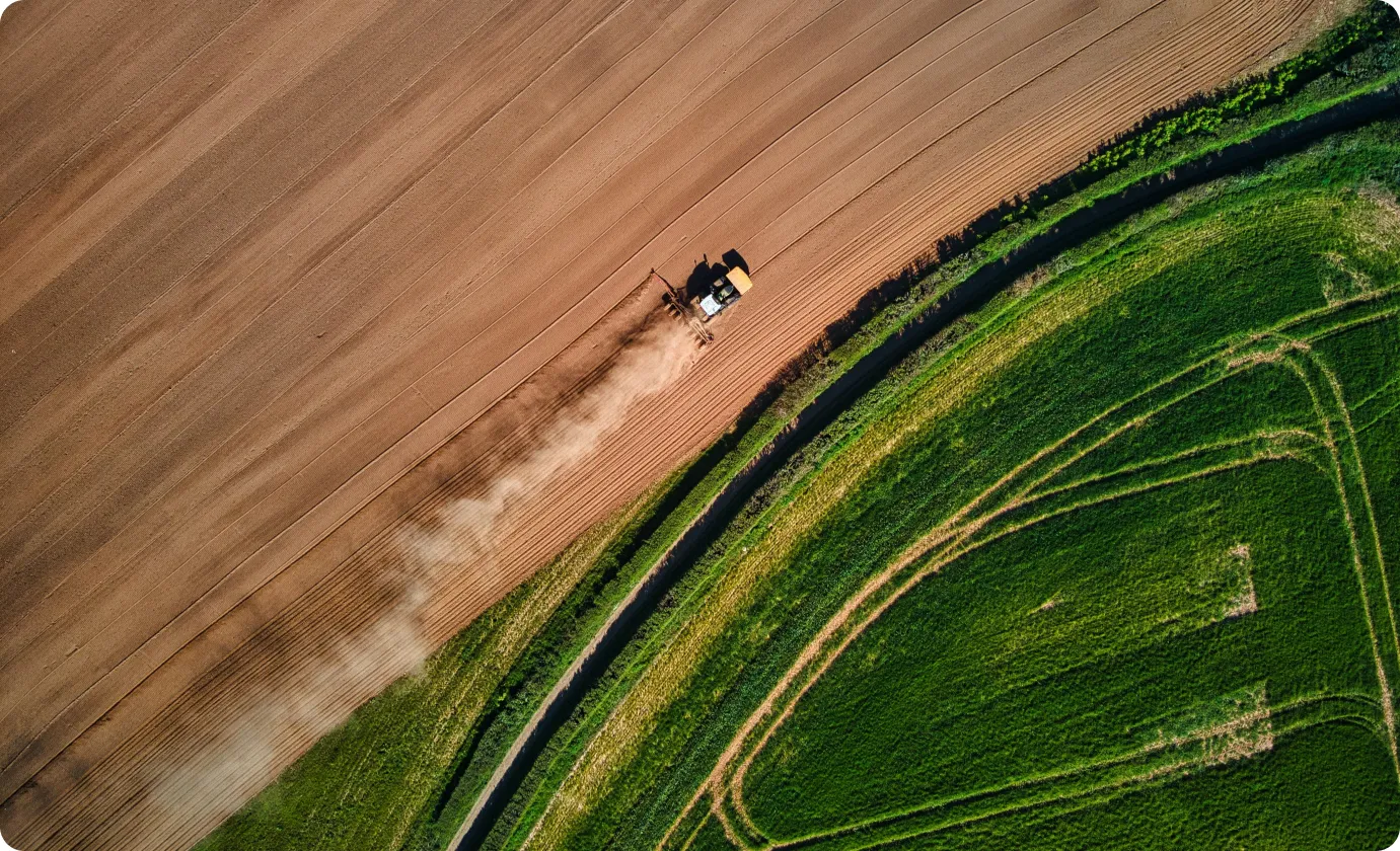 Picture of a tractor in a field 